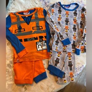 2 pairs Super fun Lego - The Lego Movie long sleeve pajamas. Boys size 10